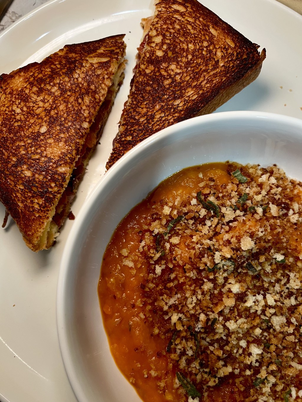 Butternut Squash Soup and Loaded Grilled&nbsp;Cheese