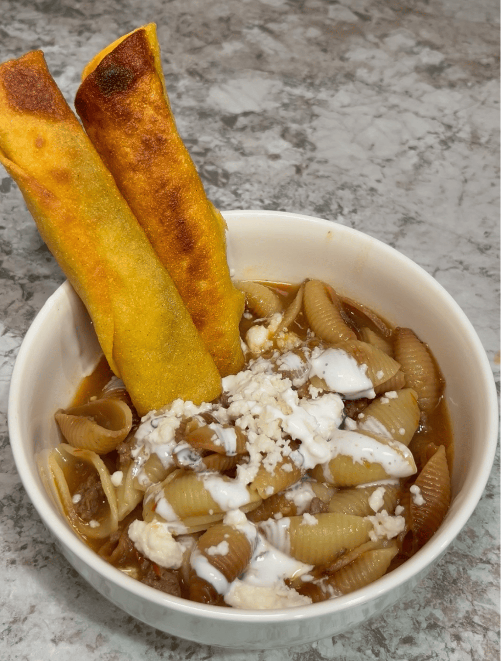 Sopita de Fideo y Tacos&nbsp;Dorados